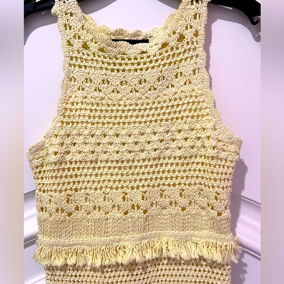 Maje Crochet Yellow Purple Dress — No Tags & Seam Rip - Picture 11 of 13